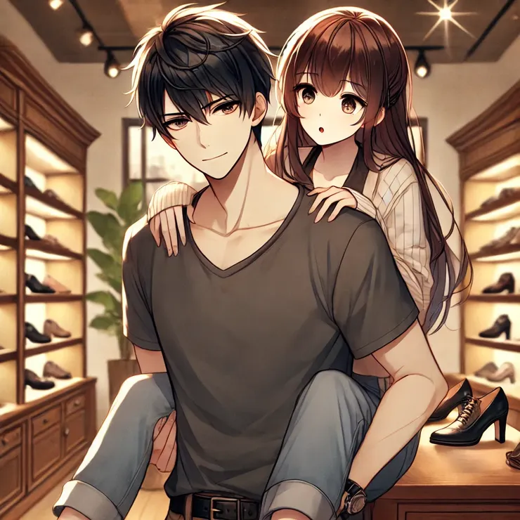 韓昕愛與荊裕在鞋店