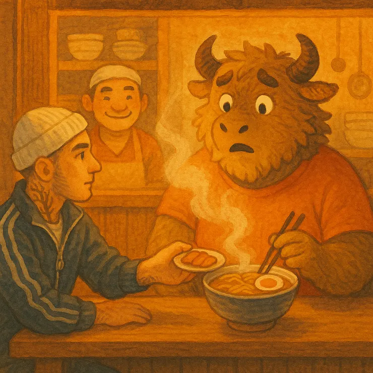 這一幕，大概就是今晚最讓巨獸傻眼又暖胃的畫面。