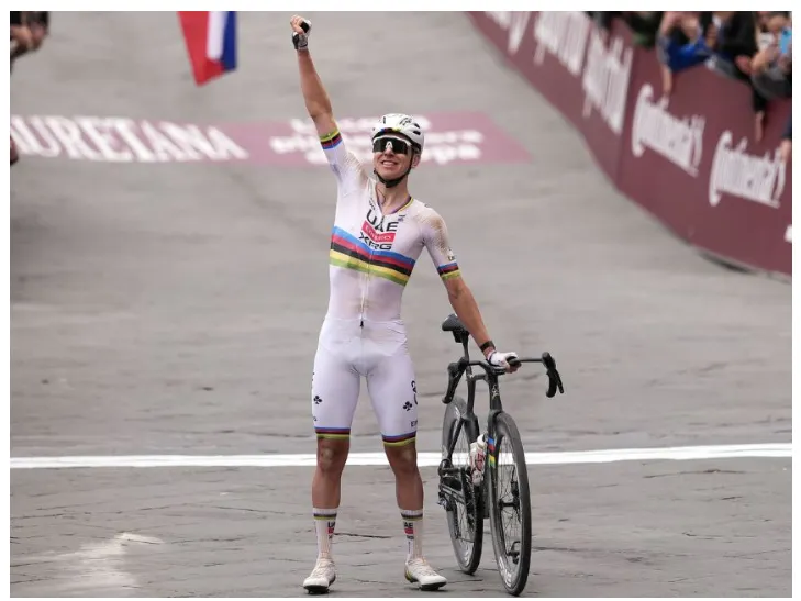 Tadej Pogačar wins Strade Bianche 2026