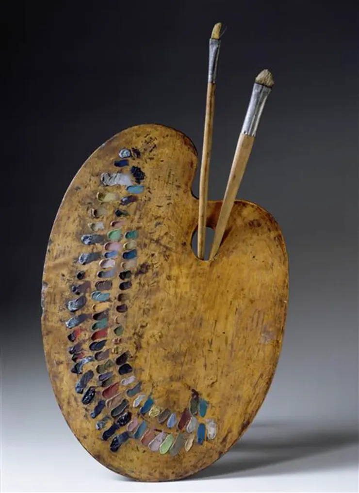 德拉克洛瓦（Eugène Delacroix）用過的調色盤 圖片來源：Musée Delacroix