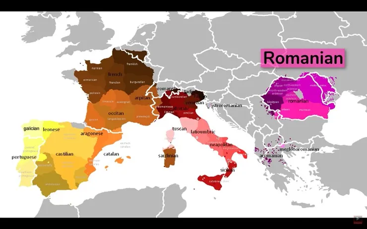 羅曼語族分布圖