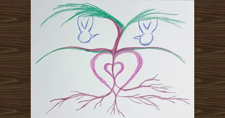 作者直覺繪畫：〈活出安定與平衡〉