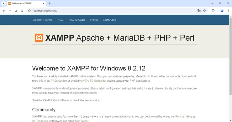打開瀏覽器，網址打上 "localhost"，看到歡迎頁，你的個人網站架設，就告一個段落。