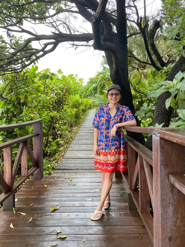 綠色植物包圍的步道