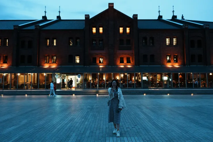 橫濱紅磚倉庫日落時分好美啊！