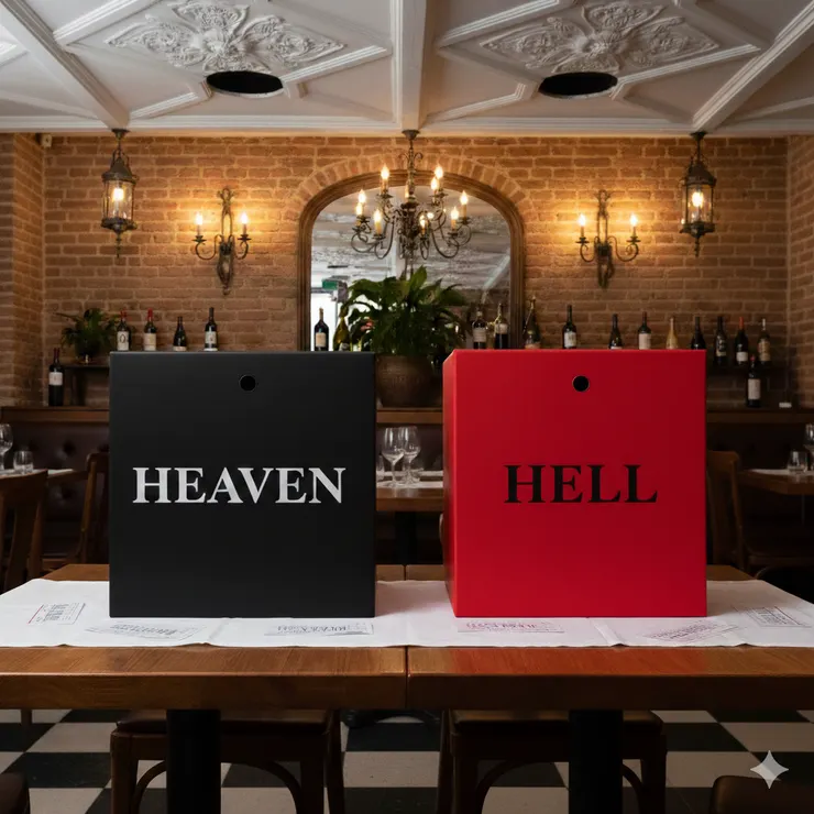 黑色天堂、紅色地獄(以AI製作)