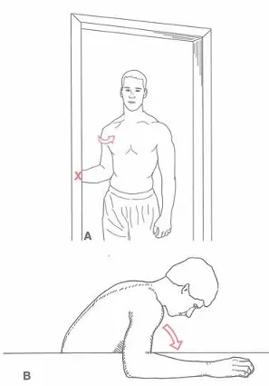 自我牽拉以增加肩關節外轉角度