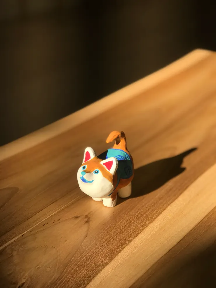 近期嘗試以紙黏土表現犬張子的樸素可愛(張子是一種有難度的紙藝技術)本來已經寫好了教案和ppt