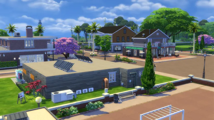 超市背面對著公園,所以員工休息室的景觀不錯。