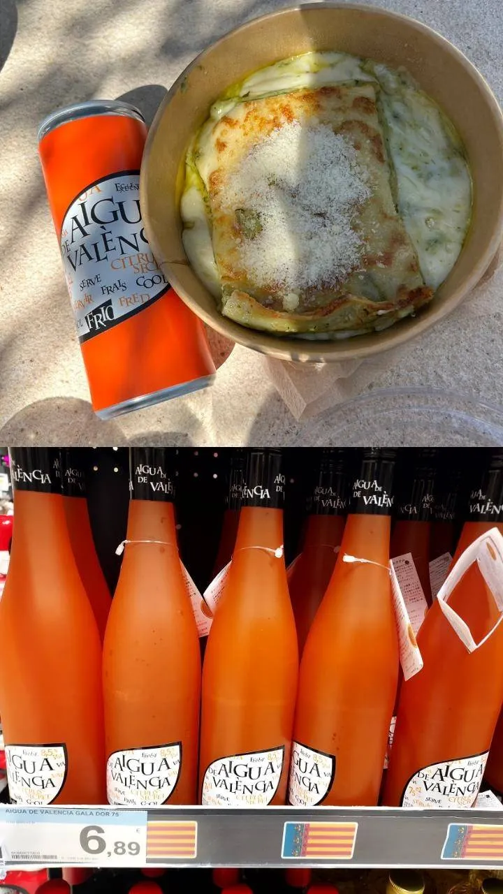 Algua Valencia，目前只有在中央市場看到灌裝販售，最便宜的3歐。大罐可以到家樂福購買比較划算。