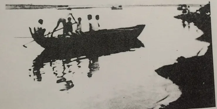 昔日大漢溪擺渡舊照(圖片來源:新莊區公所)