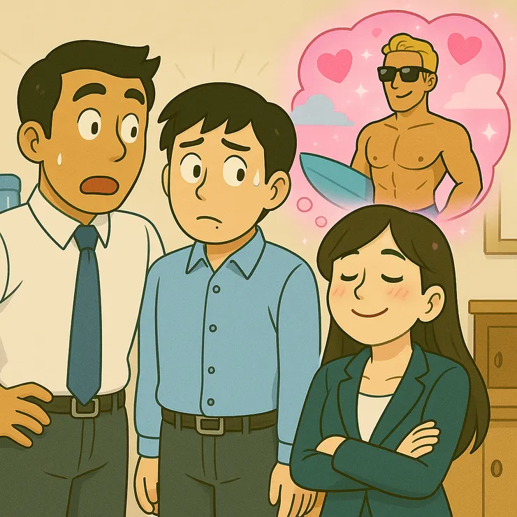 「說不定我也可以跟肌肉帥哥來一場海邊的邂逅。」