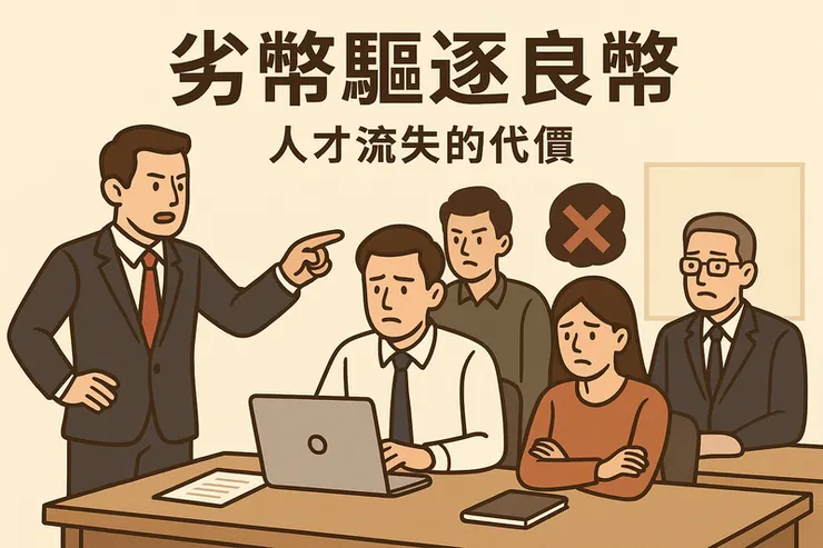 劣幣驅逐良幣，人才流失的代價