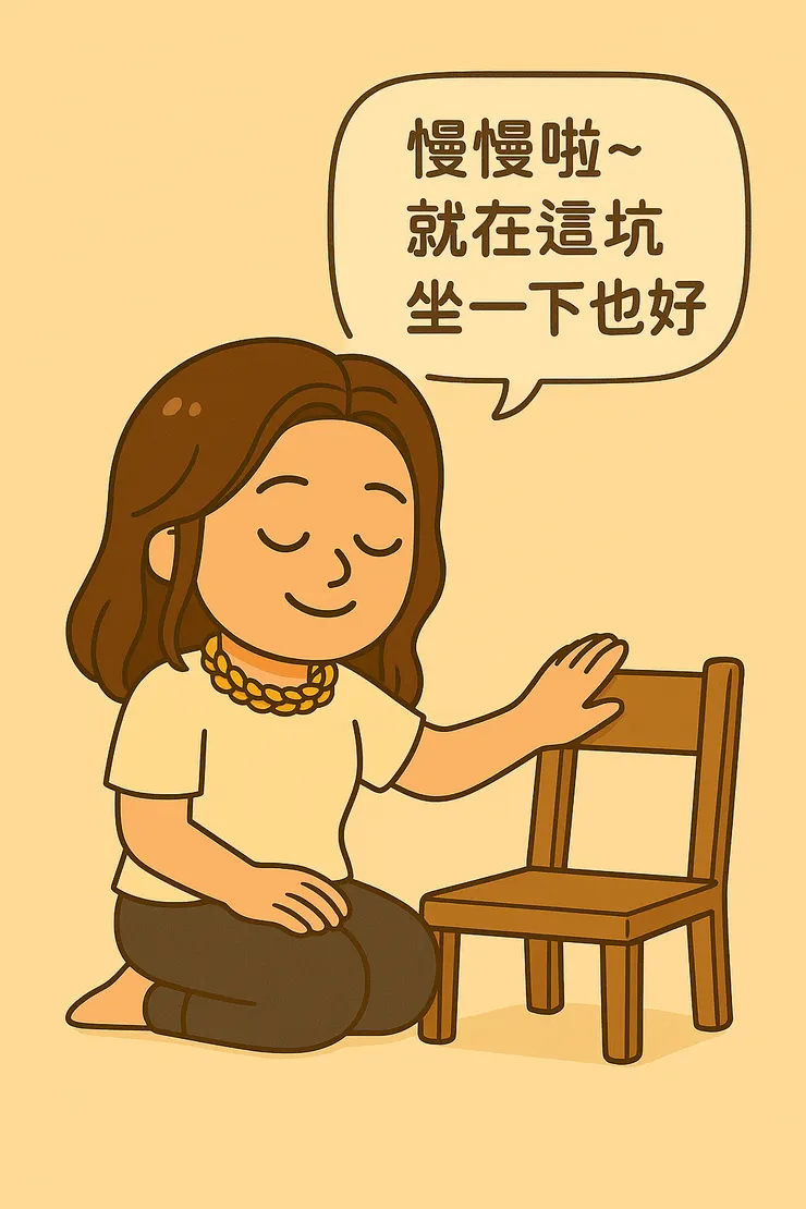 有時陪陪自己,一起坐下來聊天, 好像也蠻好的。 像不像在跟自己談戀愛呢? 這也是現在慢慢…慢慢學習的事