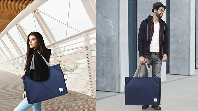 由設計師設計可㩦帶禪坐墊的提袋平常也可用作裝大型物件