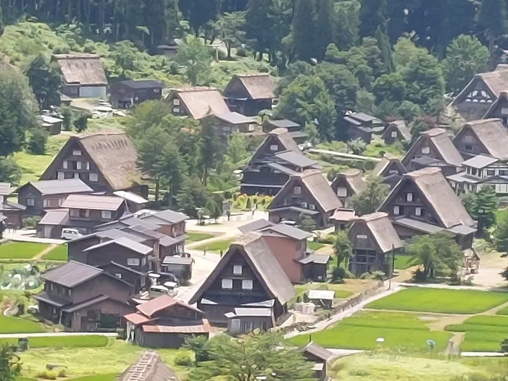 從上往下看的合掌村真的漂亮