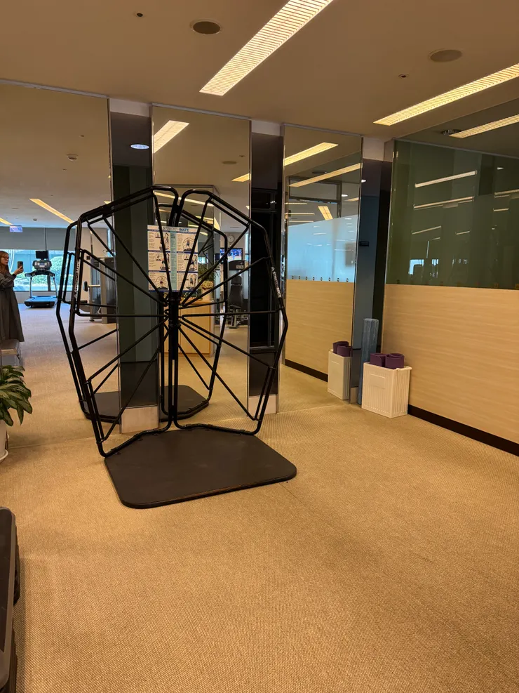 神奇的蜘蛛網伸展器！專屬收操的小角落