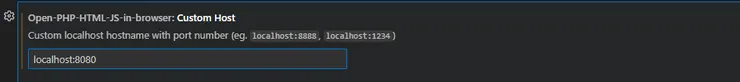 圖五 Open-PHP-HTML-JS-in-browser:Custom Host修改成localhost:8080