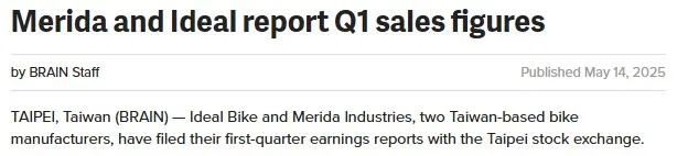 Merida and Ideal report Q1 sales figures