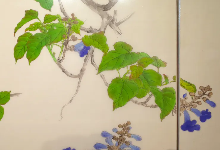  〈春律─向林玉山老師致敬／三月之晨〉局部－泡桐