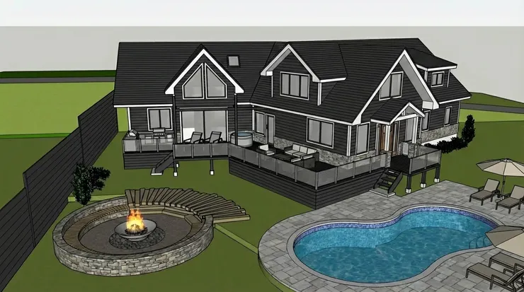 SketchUp model uploaded to Render AI for real estate rendering
