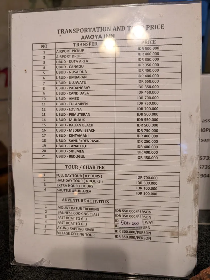 沒有參加，但隨手拍了旅館的加購行程，給旅友們比價