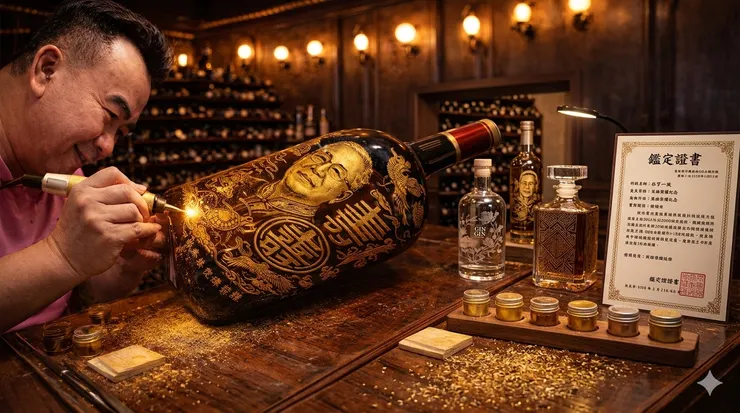 酒瓶雕刻情人節禮物， 客製化婚禮小物