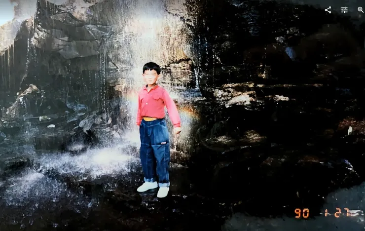 雷音瀑布一號，在早上時間，常常可以見到彩虹，此照拍於冬日，是水量最小時期