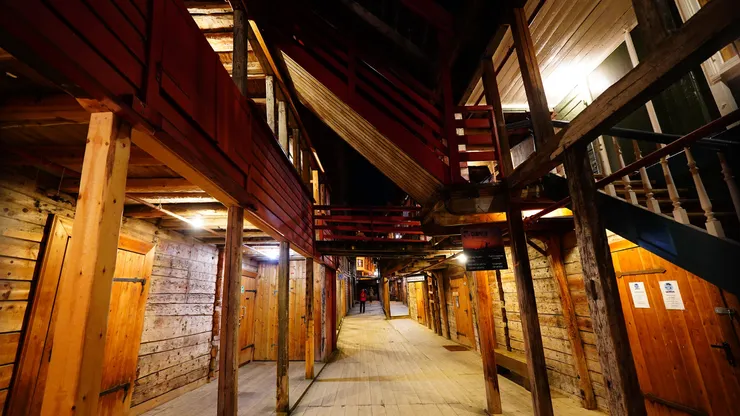 卑爾根布呂根木構老屋夜景