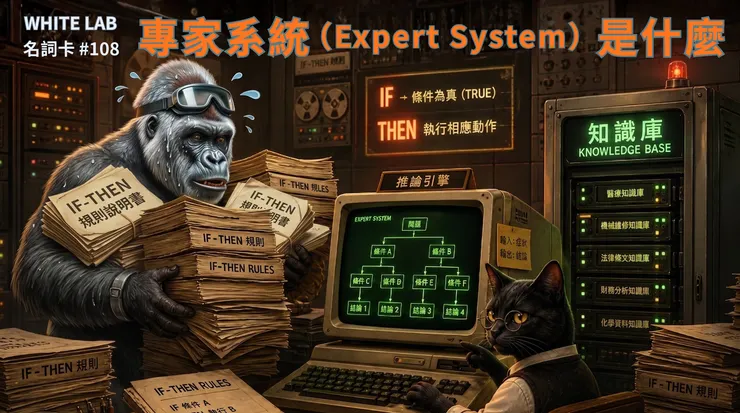 圖片來源：White-Lab 製作（AI 生成／Canva 設計）｜專家系統（Expert System）是什麼教學封面