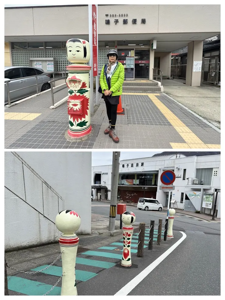 鳴子溫泉街到處可見木芥子意象