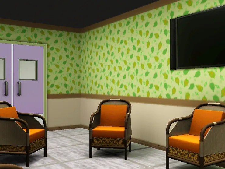 橙色跟綠色很配,所以用了橙色的扶手椅。