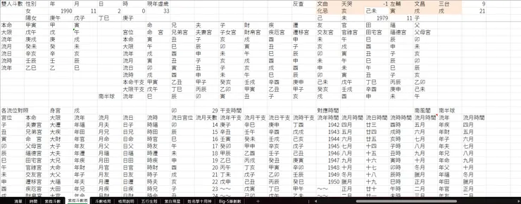 紫微斗數－星曜建構