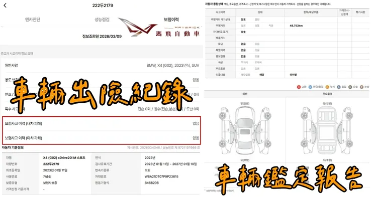韓規BMW (G02) X4 xDrive20i M Sport 外匯車車況確認、出險紀錄、鑑定報告。