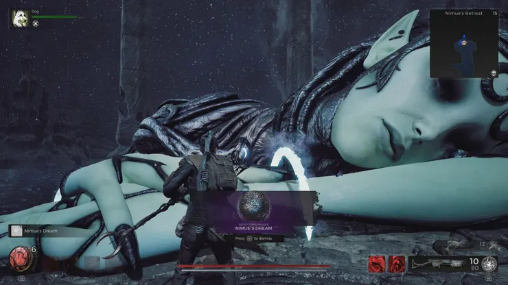 沉默中的女神尼姆埃，可用捕夢者取得其夢境