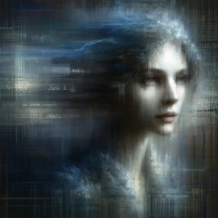 Tonight, she sat before a deep blue interface, where a portrait struggled to emerge, shifting between past and present, its identity fractured. 