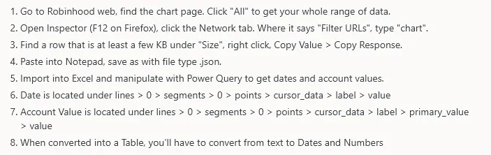 Robinhood 帳戶金額歷史紀錄取得方式