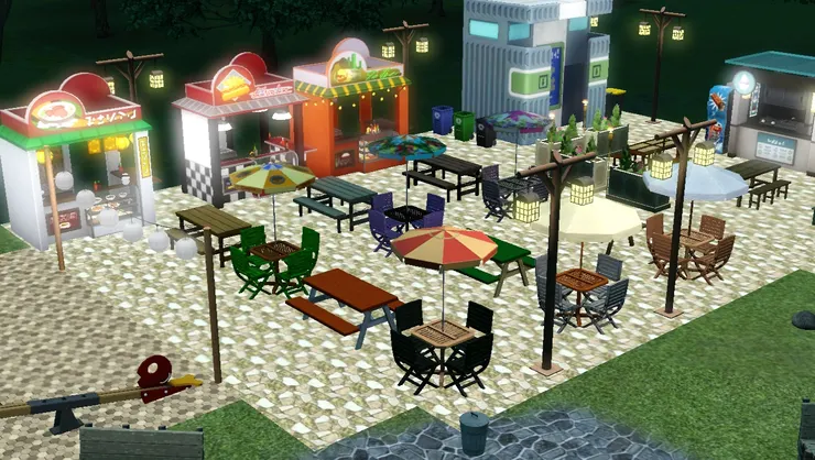 這裏跟夜市一樣,很多人下了班便來與朋友吃喝聚會,假日更有很多一家老少。