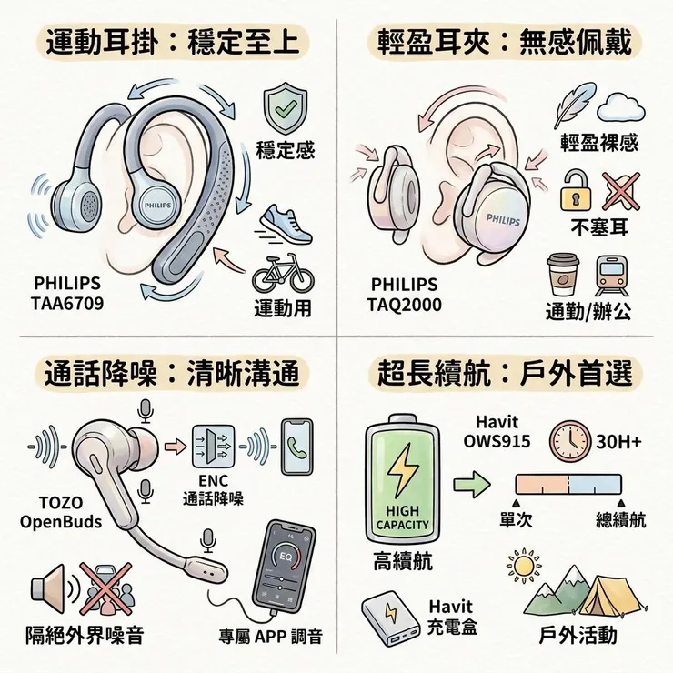 【開放式耳機推薦】2026 跑步通勤怎麼選🎧 Dcard、PTT 常比 7 款氣傳導耳掛耳夾式